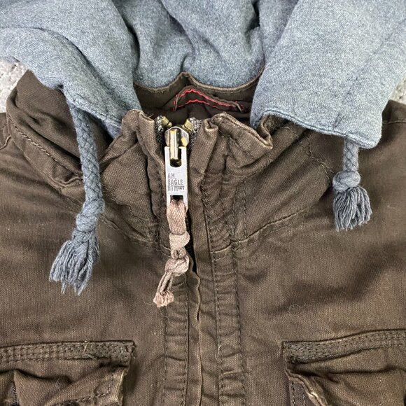 Vintage American Eagle Military Field Jacket Men's Large Fits like Medium Hooded - Picture 5 of 14